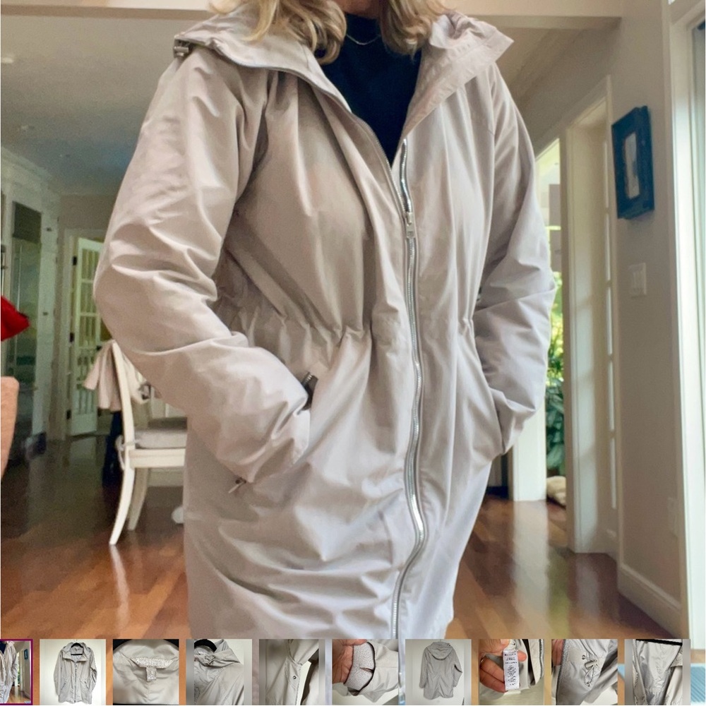 Athleta Long Adjustable Rain Jacket, Large - image 2